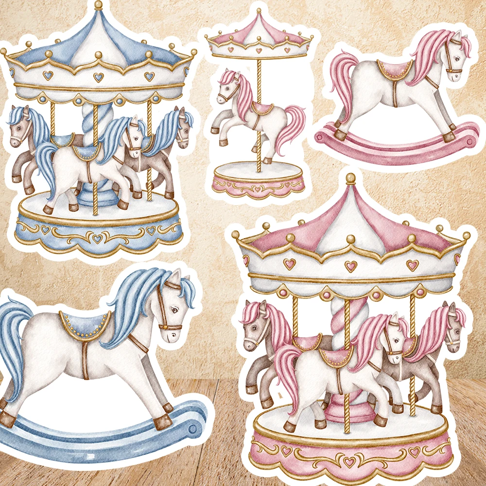 24in/35in المائية السيرك القواطع الوردي الأزرق الحصان زهرة KT مجلس حفلة عيد ميلاد الديكور خلفية استحمام الطفل الدعائم #1