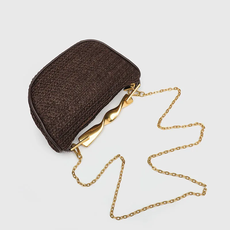 جديد اليدوية جديلة القش حقيبة الصيف الشاطئ حقيبة كتف المرأة الفتيات حقيبة يد الموضة الروطان المنسوجة حمل حقيبة للسيدات