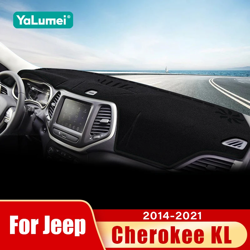

Для Jeep Cherokee KL 2014-2021: Коврик на приборную панель, солнцезащитный, нескользящий, теплоизоляционный аксессуар