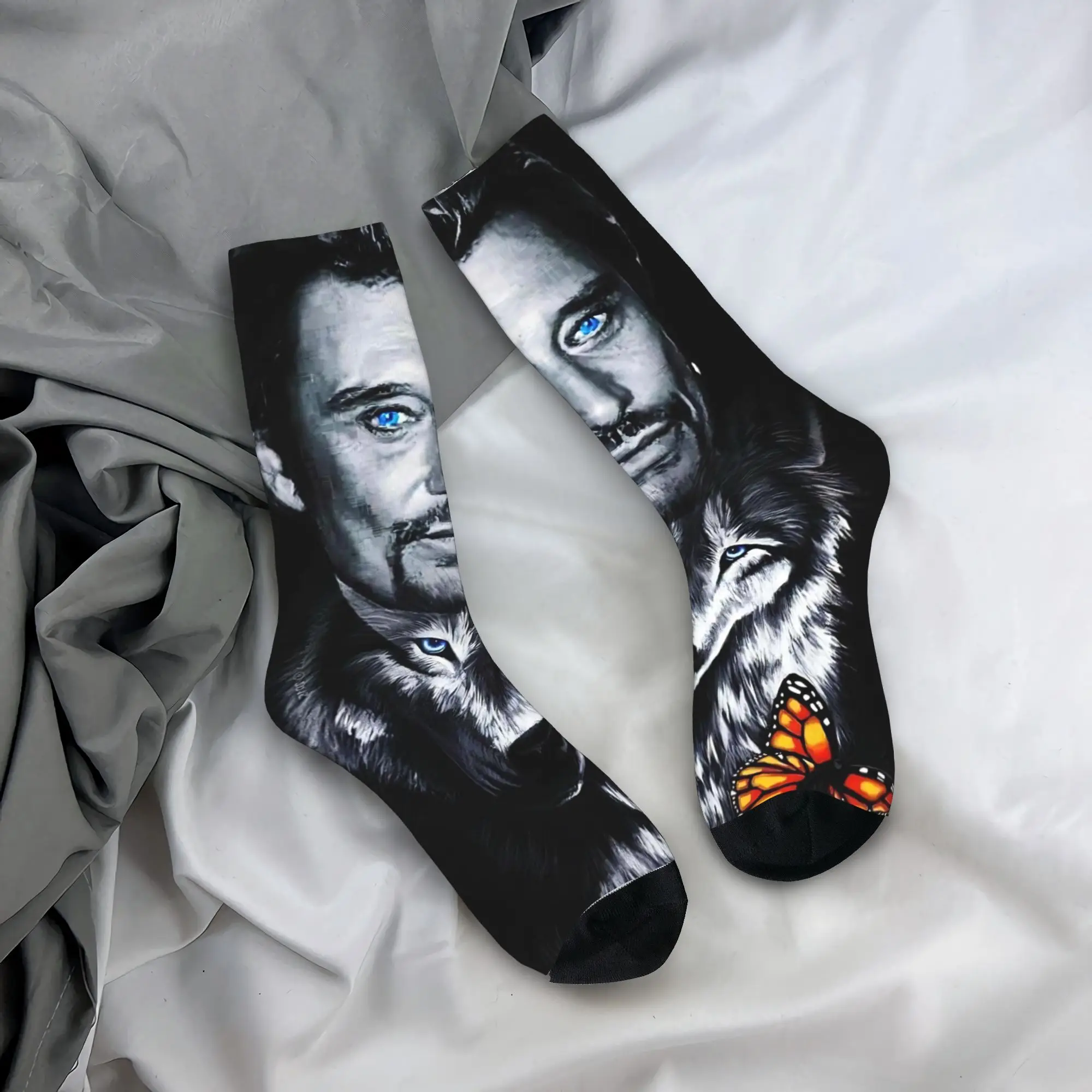 

Носки Johnny Hallyday, дизайнерские ретро-носки, весенние антибактериальные носки, мужские носки для занятий спортом на открытом воздухе, высококачественные носки