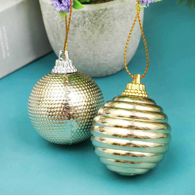 100pc Gold Sliver Round Christmas Ornament Caps Hanger Strings Replacement Xmas Tree Ball Plastic Cap For New Year Home Diy
