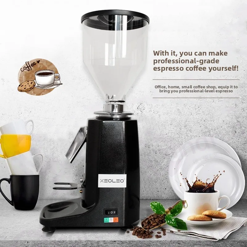 Electric coffee grinder, quantitative coffee bean grinder, commercial household flat knife Italian grinding machine