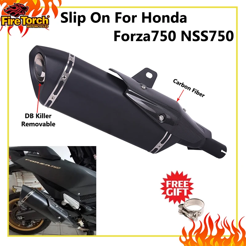 

Глушитель Slip-On для мотоцикла с карбоновым DB-киллером для HONDA Forza750 NSS750 NSS 750 2020-2024, соединительная труба, глушитель