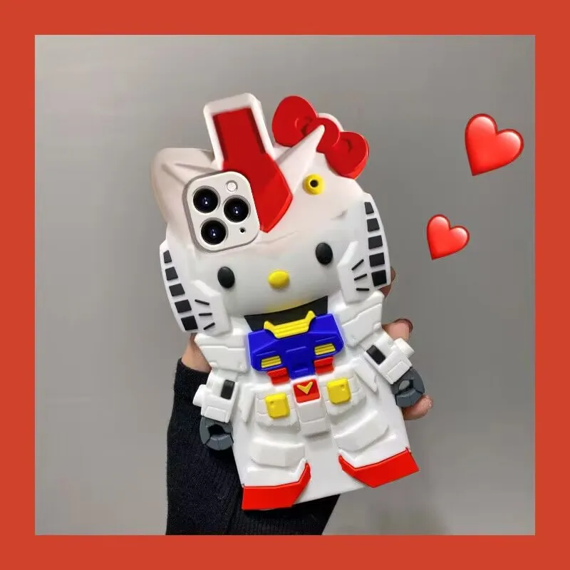 

Gundam чехол для телефона мультфильм Аниме Робот модный бренд Hello Kitty Mecha