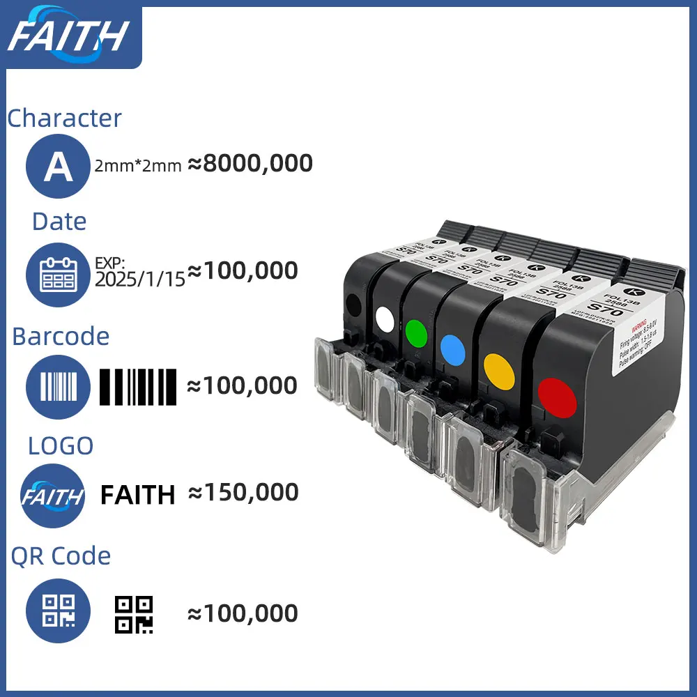 Đức Tin 60 Miếng Mực In Tay Phản Lực Sinh Thái Dung Môi Nhanh Khô Đen 2588 Hộp Mực Máy In Phun