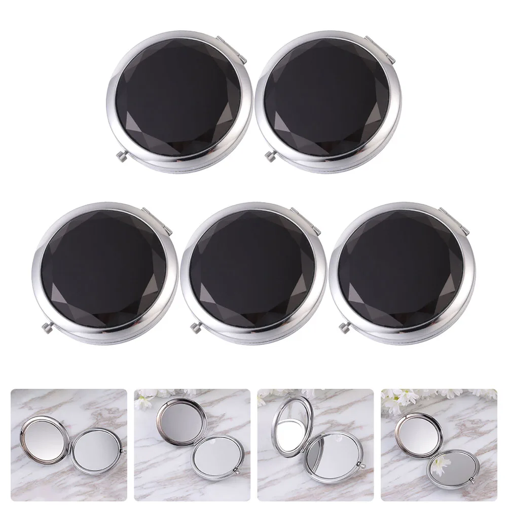 

5Pcs Foldable Makeup Mirrors Double-Sided Mini Metal Compact Travel Portable Mirror Double-Sided Makeup Mirror