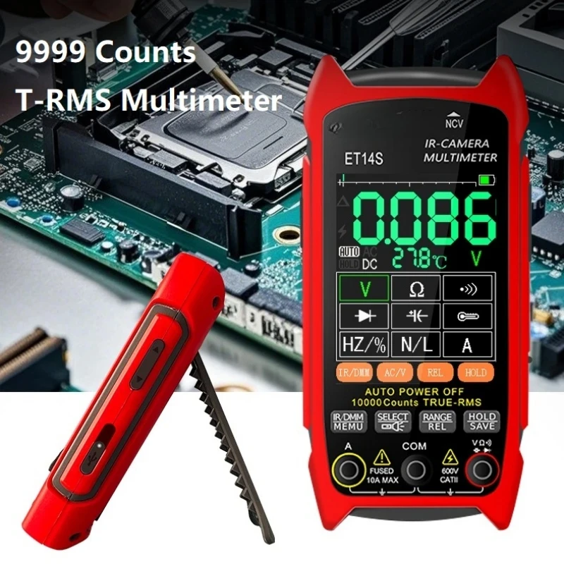 TOOLTOP ET14S 2.8inch Thermal Imager AC/DC Current Voltage Multimeter ISR 240x240 IR Camera Pipeline Heating Electronic Inspect