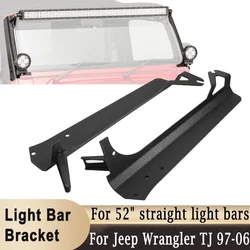 52 inch Straight LED Light Bar Bracket For Jeep Wrangler TJ 1997-2006 Off-Road Windshield A-pillar Work Light Base Holder