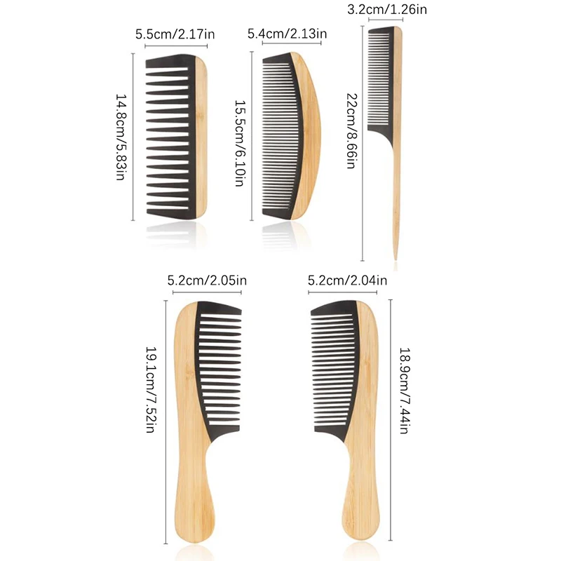 Pure Manual Bakelite Comb Salon Anti-Static Anti Tangling Wood Parting Comb Hair Brush Hair Care Styling Tool Salon Accessories