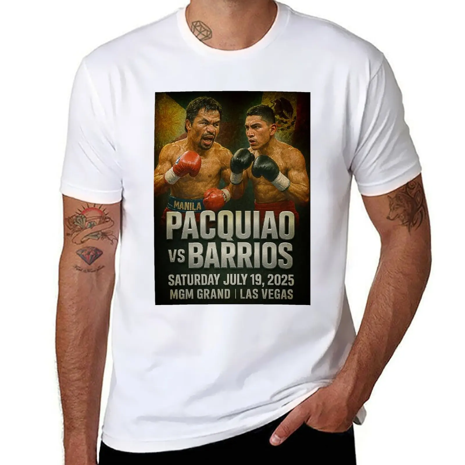 

Manny Pacquiao VS Mario Barrios T-Shirt man t shirt designer man t shirts for men casual T-Shirt