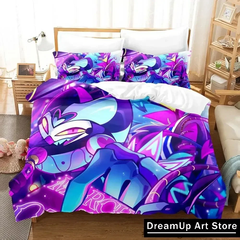 

Cartoon Blitzo Buckzo Hazbin Hotel Helluva Boss Bedding Set Quilt Cover Bed Cover with Pillowcase Twin Single Queen King Size
