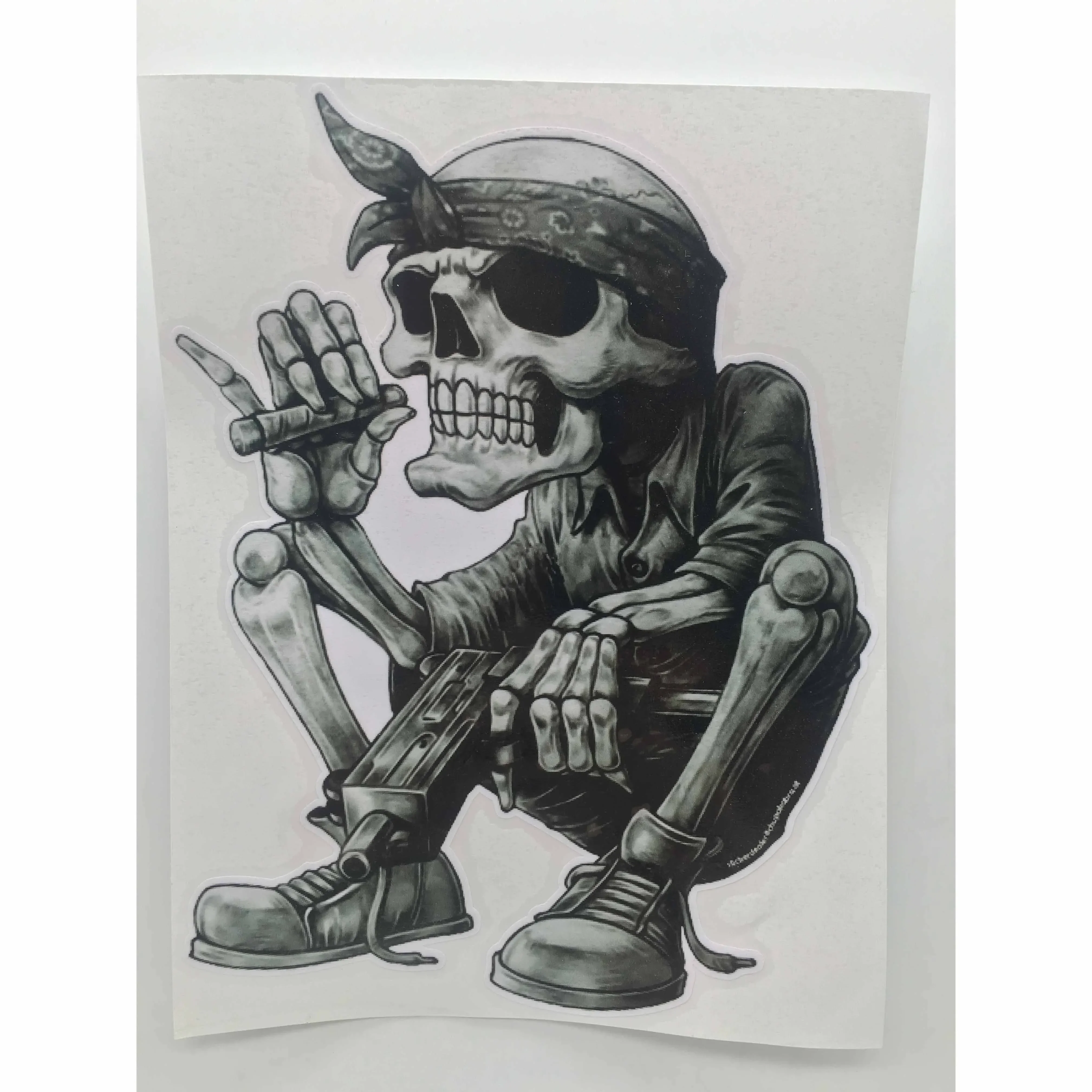 Car Stickers Gangster Hip Hop Sticker Rap Music Skeleton Skull Rapper Cool Bandana Cigar Approx Exterior Accessories10cm*7.5cm