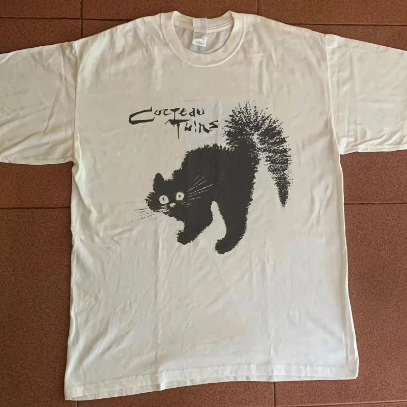 Weißes Unisex-Shirt im Vintage-Stil, Vintage-T-Shirt für Herren, Cocteau Twins Band-T-Shirt, Cocteau Twins