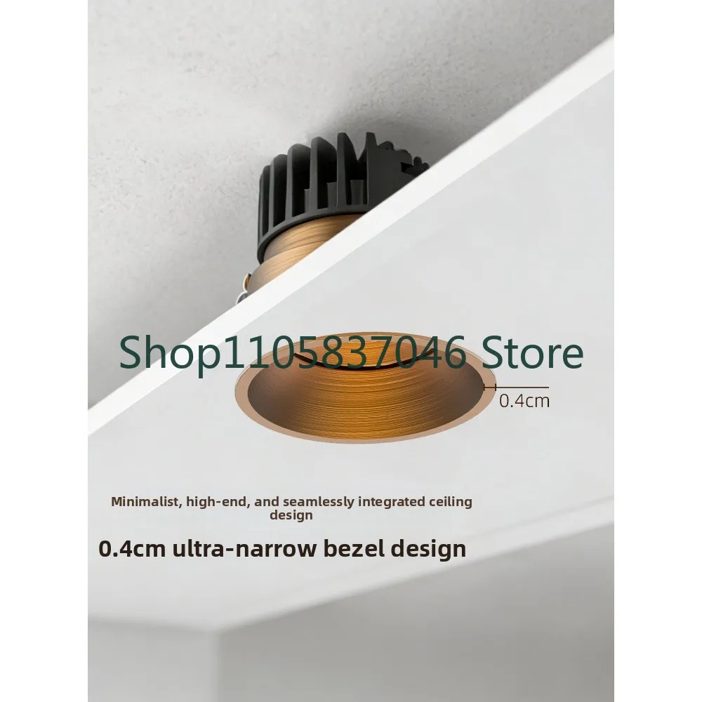 Extremely narrow frame spotlight with antique style, retro brass color, French style, adjustable angle tube light