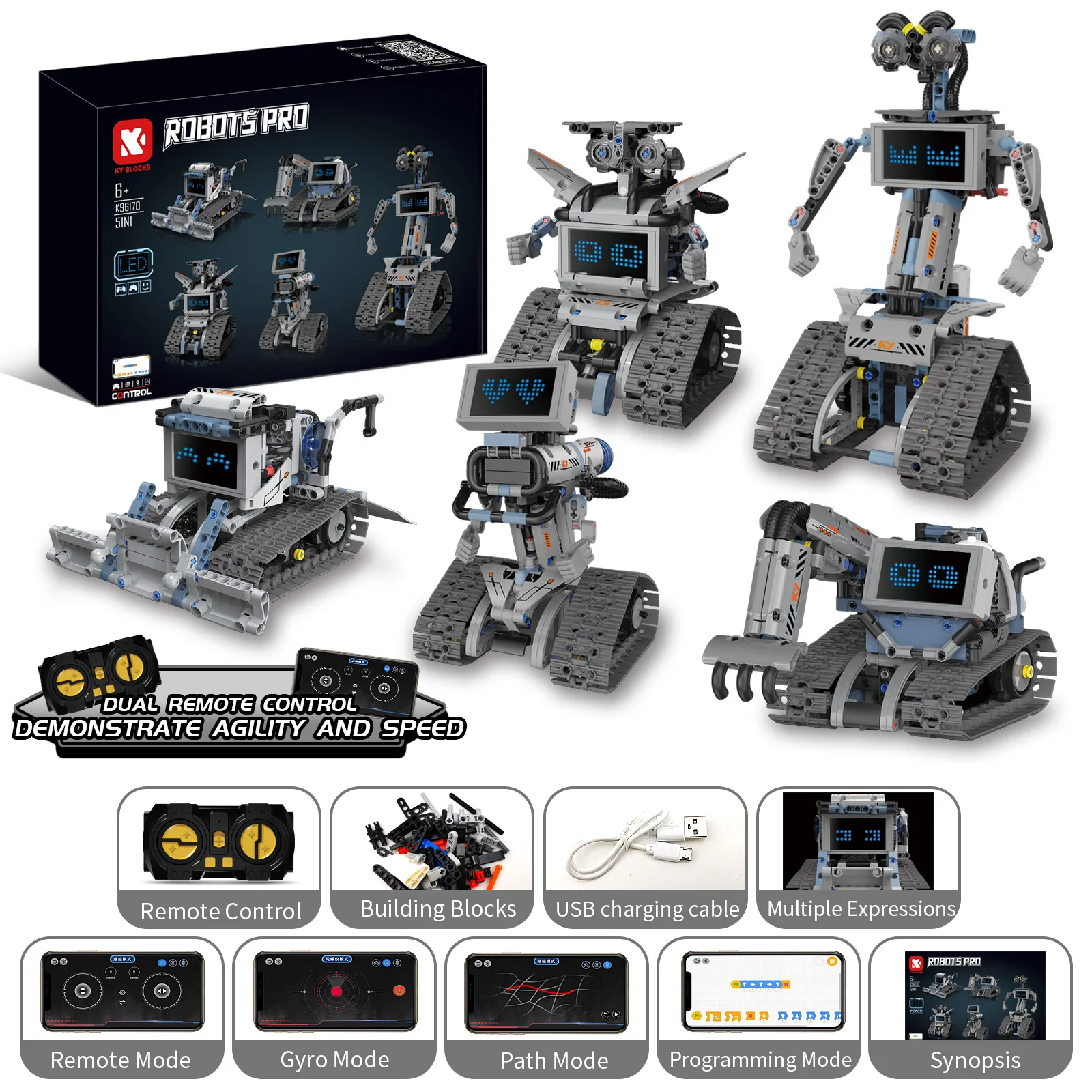 Kids Toys Under £5 - 5 in 1 Robot Building Kit,