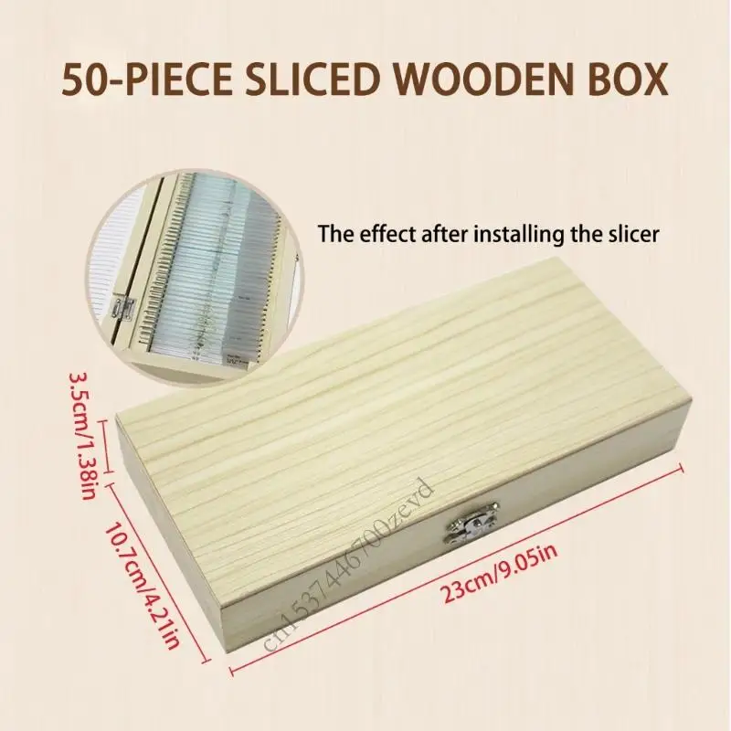 50pcs بيولوجيا الزجاج الزجاج المعدة شرائح المجهر مع العينات مع مربع التخزين الخشبي مشبك المعادن المصنوعة يدويا الصلبة p9yb