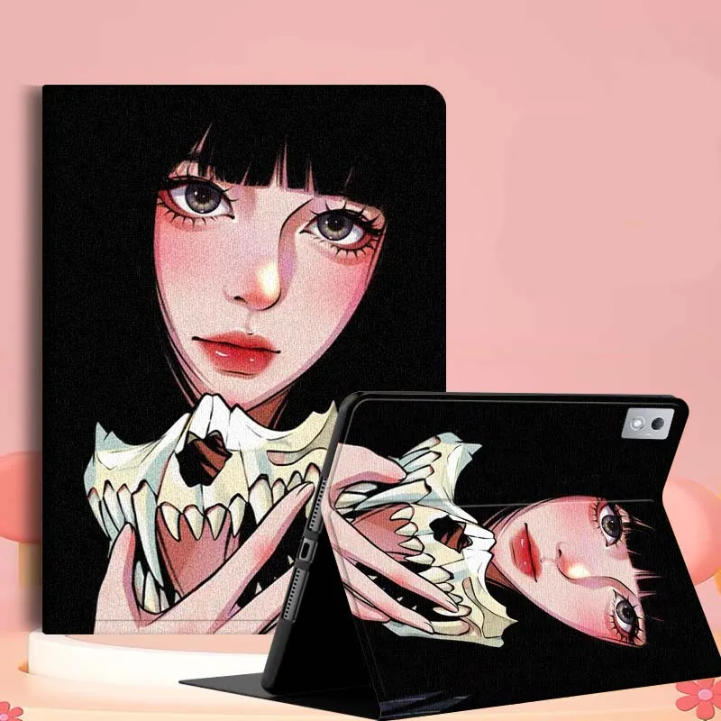 

Cartoon Beautiful Girl Art Tablet Case For Xiaoxin Legion Tab Y900 Y700 K10 M10 P11 Pad Pro GT Plus 3rd Gen 4 8.8 11 11.5