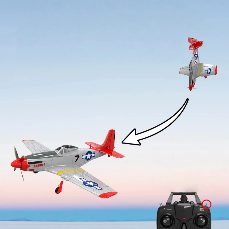 VolantexRC  Airplane P51D Mustang Wwii Fighter 750mm Wingspan Foam Plane With Xpilot Gyro Flig Control Rtf