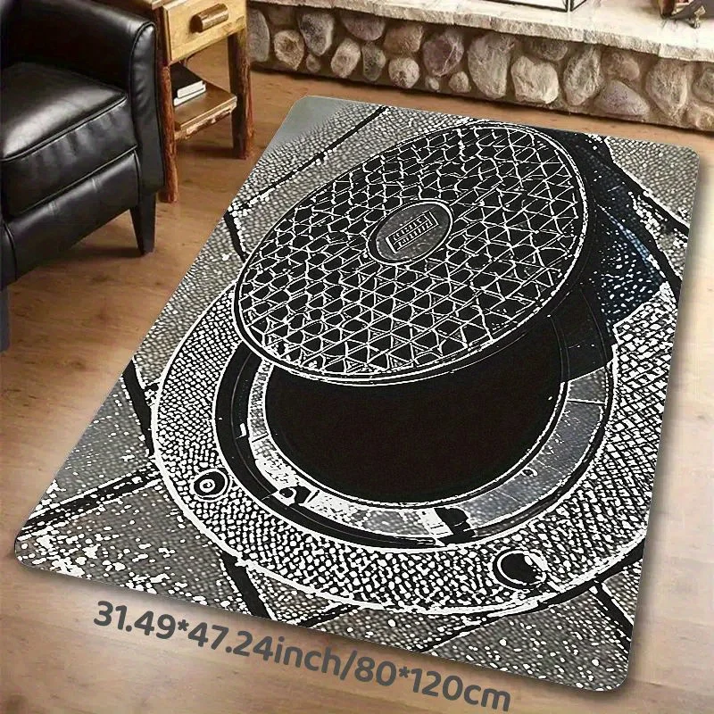 Flannel Printed DJ Turntable Rug Music Studio Design Soft Fleece Floor Mat Living Room Carpet Audio Decor Rugs