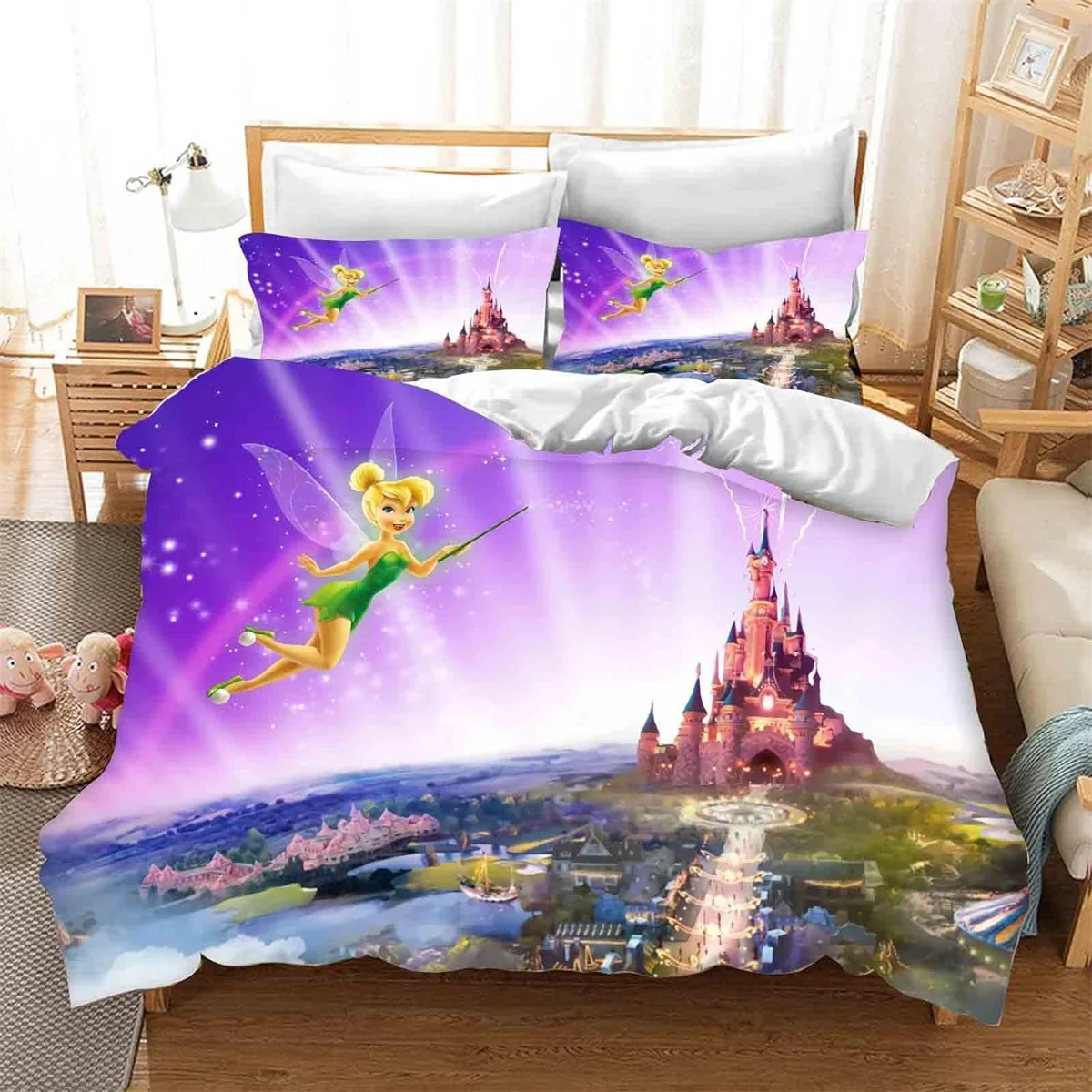 

Disney Tinker Bell Bedding Sets Girls Duvet Cover And Pillowcase Full Size Bed Set Comforter Set For Home Decor