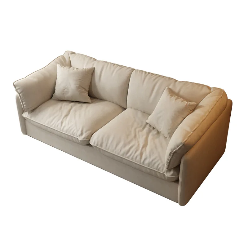 

Italian minimalist hotel reception leather live broadcast overtime rest folding flip multi-functional sofa bed