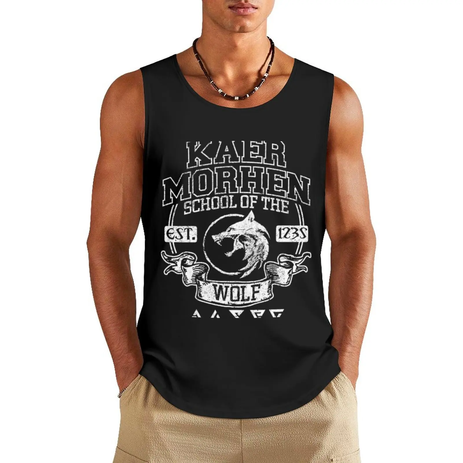 KAER MORHEN Tank Top gym clothes man sleeveless tshirts for men Gym man