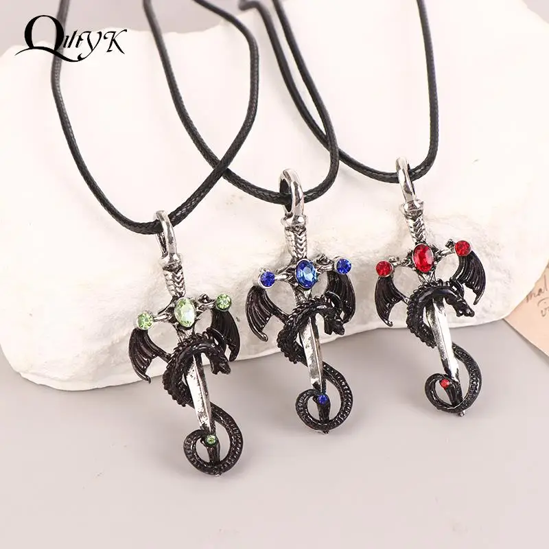 

Retro Dragon Sword Pendant Necklace Fashion Exquisite Necklace Anime Jewelry Accessories