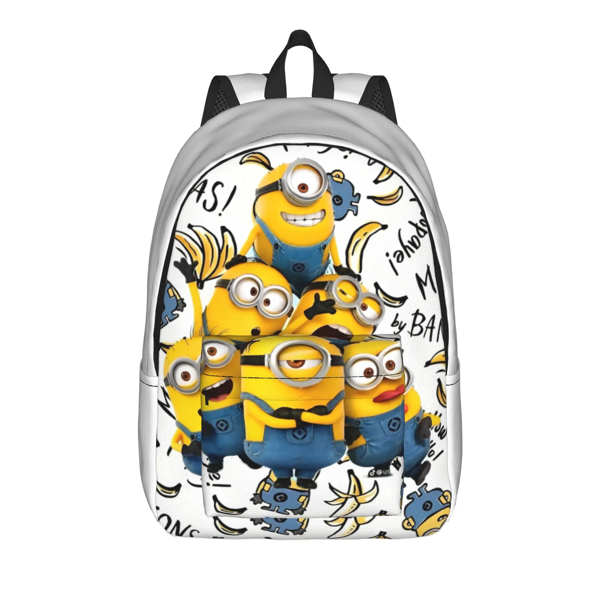 M-Minions Cartoon Fashion Backpack Lightweight High School Business Daypack for Men Women Laptop Computer Canvas Bags