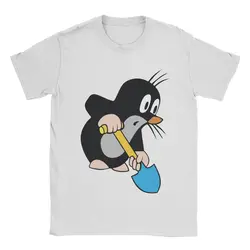 Mole Digging T Shirt for Men Cotton Vintage T-Shirts Krtek Little Maulwurf Cute Cartoon Tees Short Sleeve Clothes Graphic