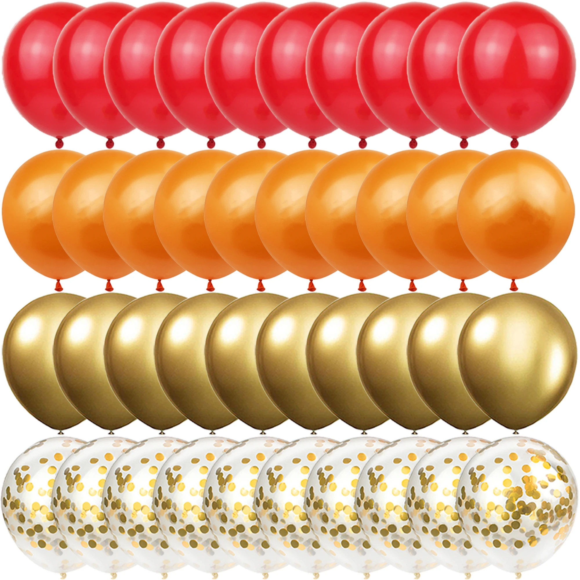 

40PCS 10/12inch Gold, Red, Orange Balloons Gender Reveal Wedding Valentine's Day Baby Shower Birthday Globos Party Decorations