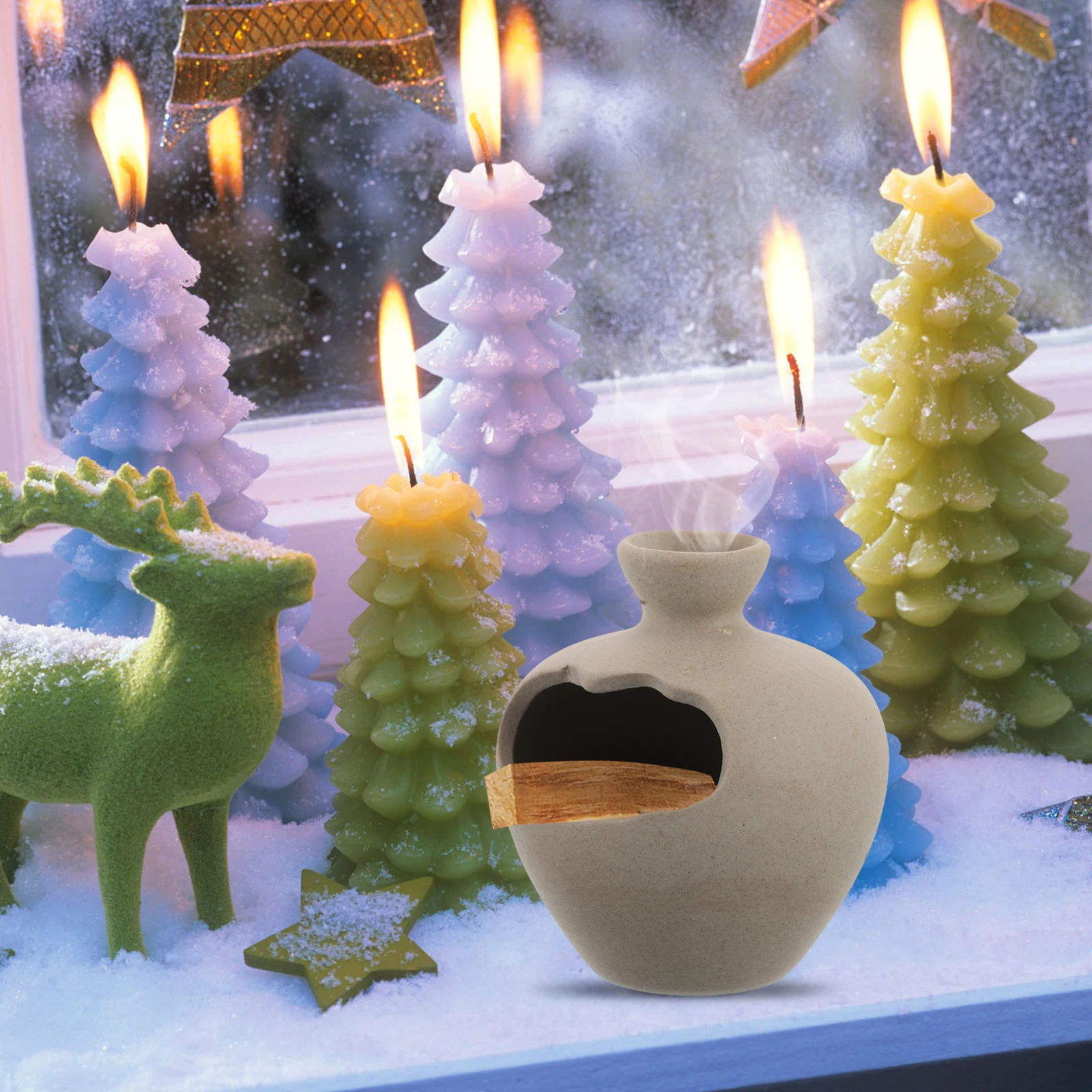 

Ceramic Palo Santo Incense Holder Burner Stick Holder Aromatherapy Base Elegant Meditation Room Decor Smudge Pot