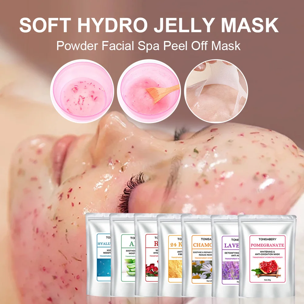 20g Soft Hydro Jelly Mask Powder Facial Spa Peel Off Mask Skin Care Hydrating Whitening Facial Jelly Mask For All Skins