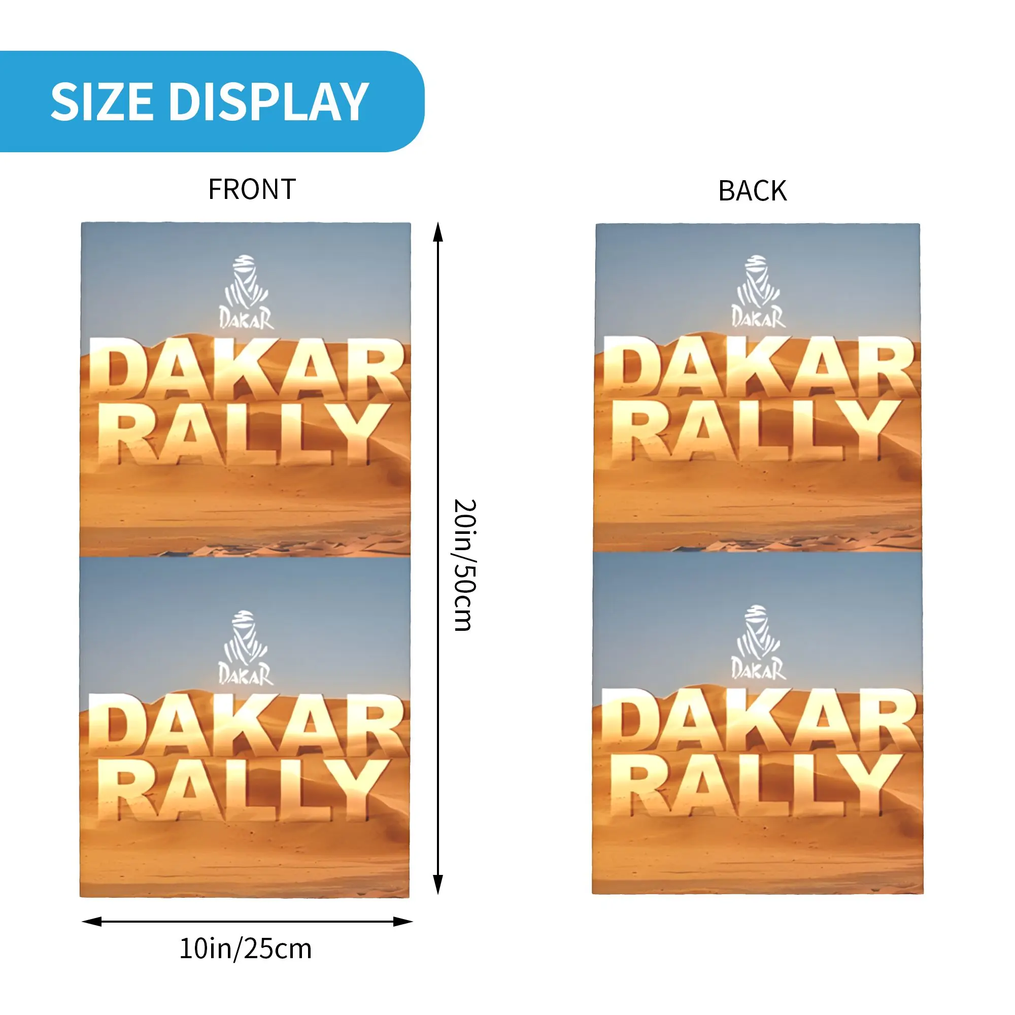 Custom Amateur Rally Race Bandana Neck Gaiter for Ski Running Men Women Wrap Scarf Dirt Rally Tournament Game Headband Warmer