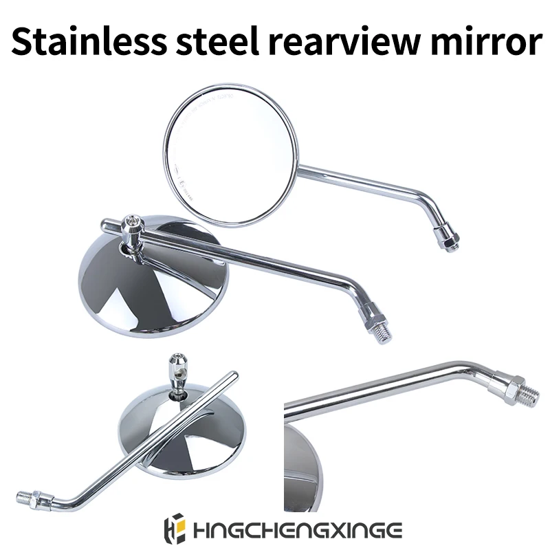 Universal 8mm stainless steel rearview mirror Motorcycle Motocross Scooter E-bike Racing Motorbike Side Mirror Rear View Accesso