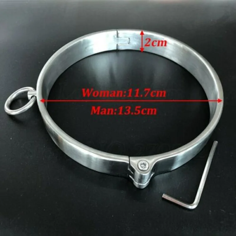 Screw Lock Stainless Steel Handcuffs Ankle Cuffs Neck Collar Restraint Shackle Manacle Bondage Adults SM Sexy Game for Couples