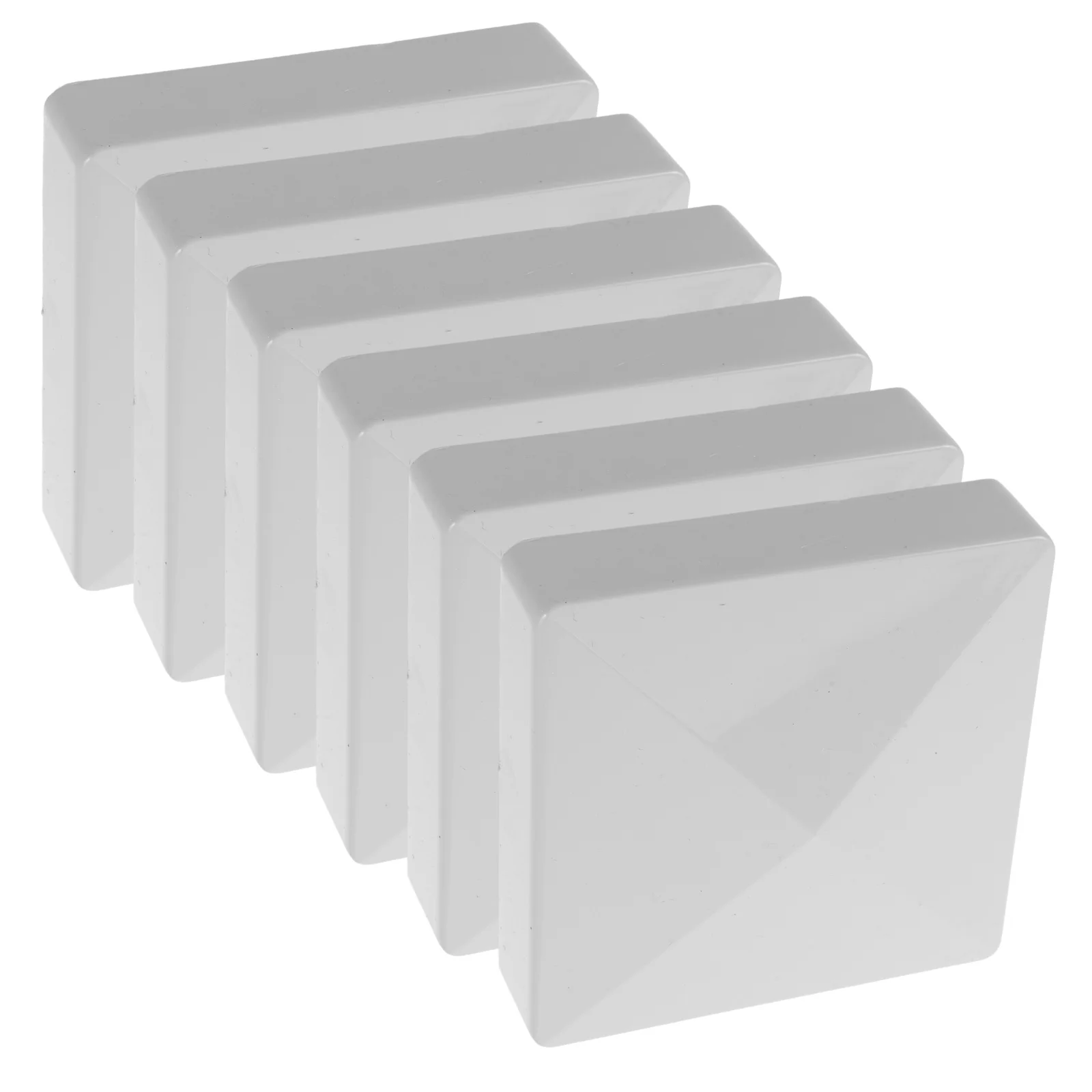 

6pcs 4.13X4.13 Inch Pvc Pyramid Post Cap For Garden Fence Caps Deck Post Covers Outdoor Fence Fittings Patio Dock Piling Tops
