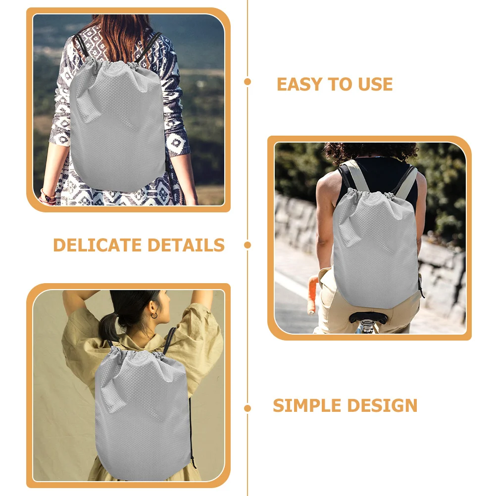 

2Pcs Durable Drawstring Backpack Antiwear Large Capacity Sports Gym Shoulder Bag Travel Storage Pouch Drawstring Backpacks