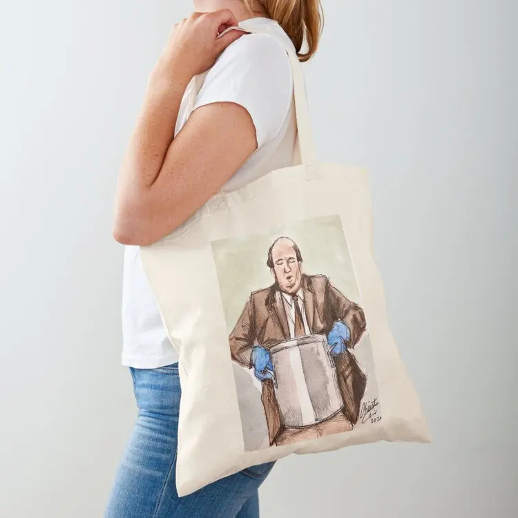 The Office Sketch of Kevin Malone Spilling Famous Chili Recipe Funny Scene TV Show Fanartin Meme Watercolor Tote Bag