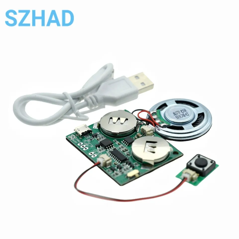 Recordable Sound Module Programmable Sound Chip For Greeting Card USB Charging Voice Board For DIY Toys Creative Gifts