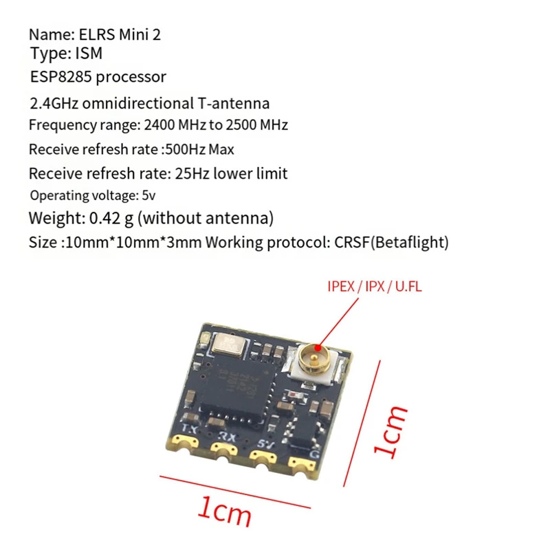 جهاز استقبال SX1280 ELRS 2.4 جيجا هرتز RX Expresslrs طويل المدى معدل إنحسر عالي جهاز استقبال نانو لطائرة بدون طيار FPV RC EP1 RX، متين