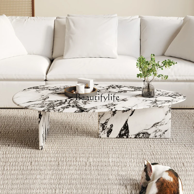 -*Table basse moderne en marbre de luxe léger