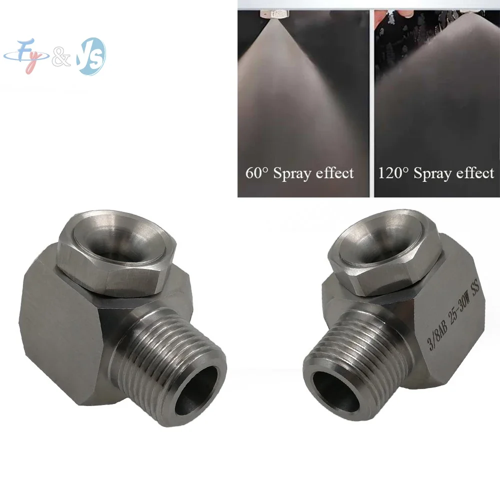 304 Stainless Steel Right-Angle Spray Nozzle–Hollow/Conical Atomizing,for Industrial Cleaning Equipment/Defoaming/Dust Control