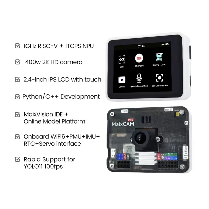 

B29C-Maixcam Pro RISC-V AI Development Board NPU Vision Camera Lmage Processing Audio Yolo Contest Camera