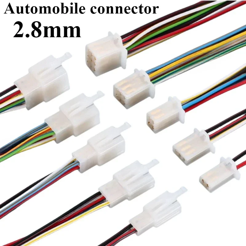 2.8mm Automotive Wire Connectors 2/3/4/6/9Pin Male Female Plug for Motorcycle Ebike Car