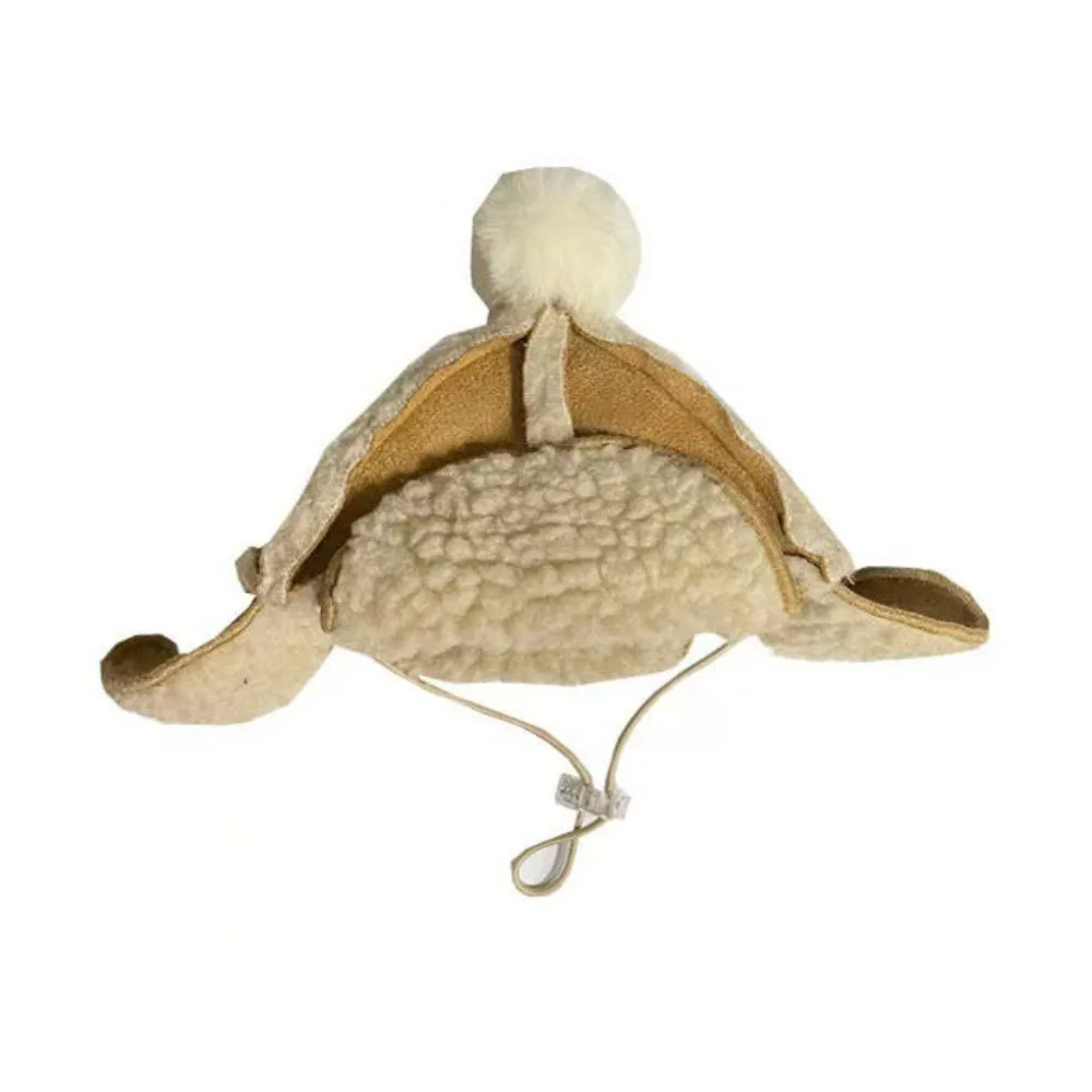 

Fashion Warm Cat Flying Hat Windproof Lamb Fur Fluffy Dog Hat with Ear Hole Winter Dog Hat Photograph