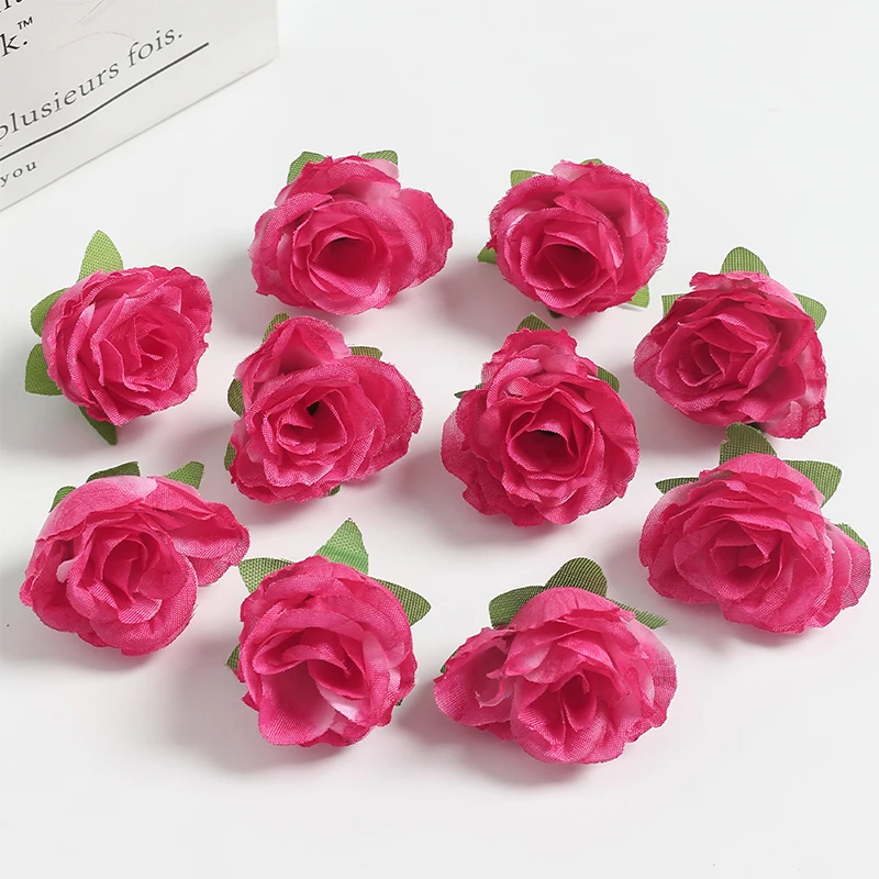 10/20/50 Stück 3,5 cm rote Seidenrose künstliche Blumen Kopf für Hochzeit Zuhause Raumdekoration DIY Braut Haarschmuck gefälschte Blume – Detail 12