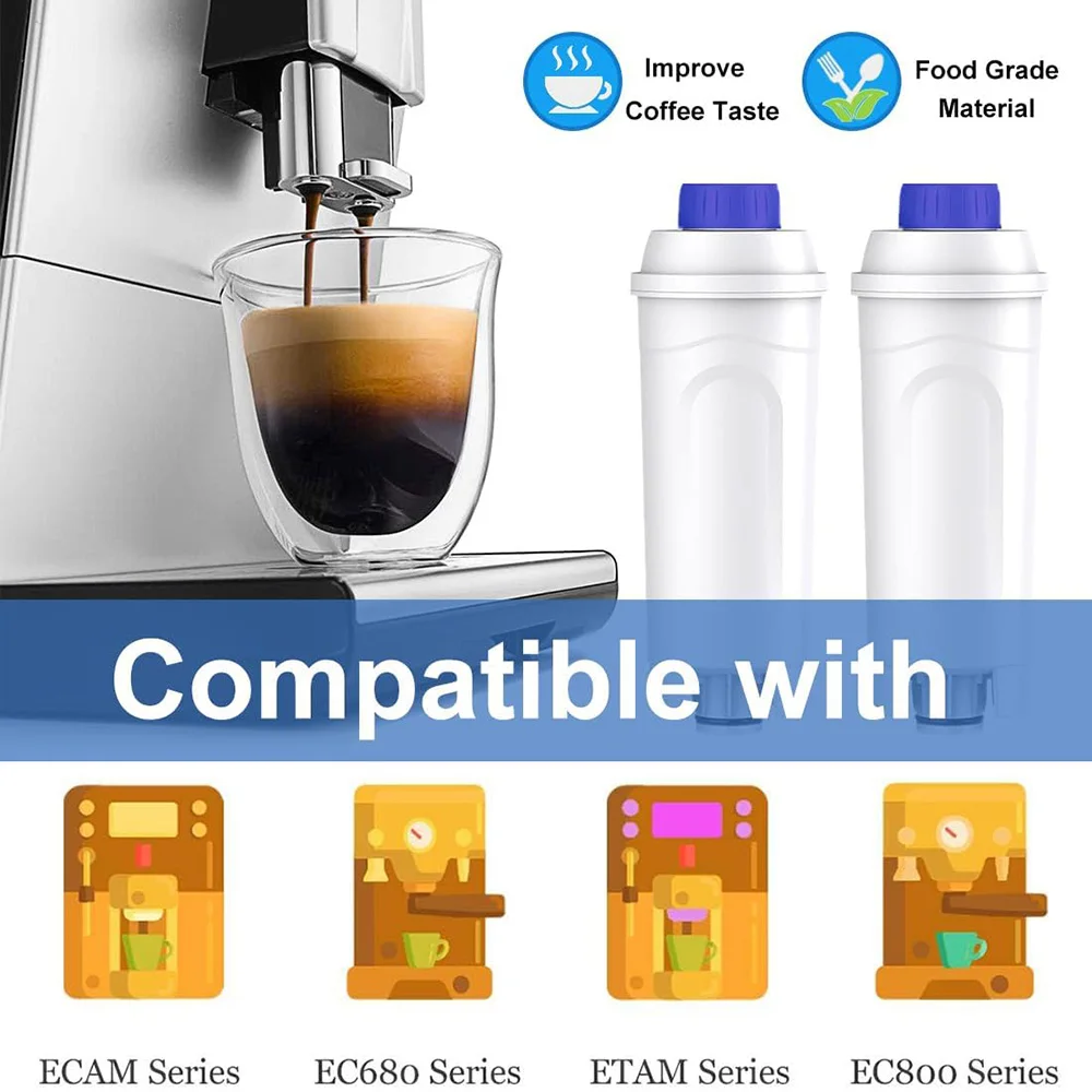 فلتر بديل لفلتر مياه القهوة، فلتر مياه متوافق مع ماكينات القهوة DeLonghi DLSC002 ECAM، ETAM، ESAM، BCO، EC