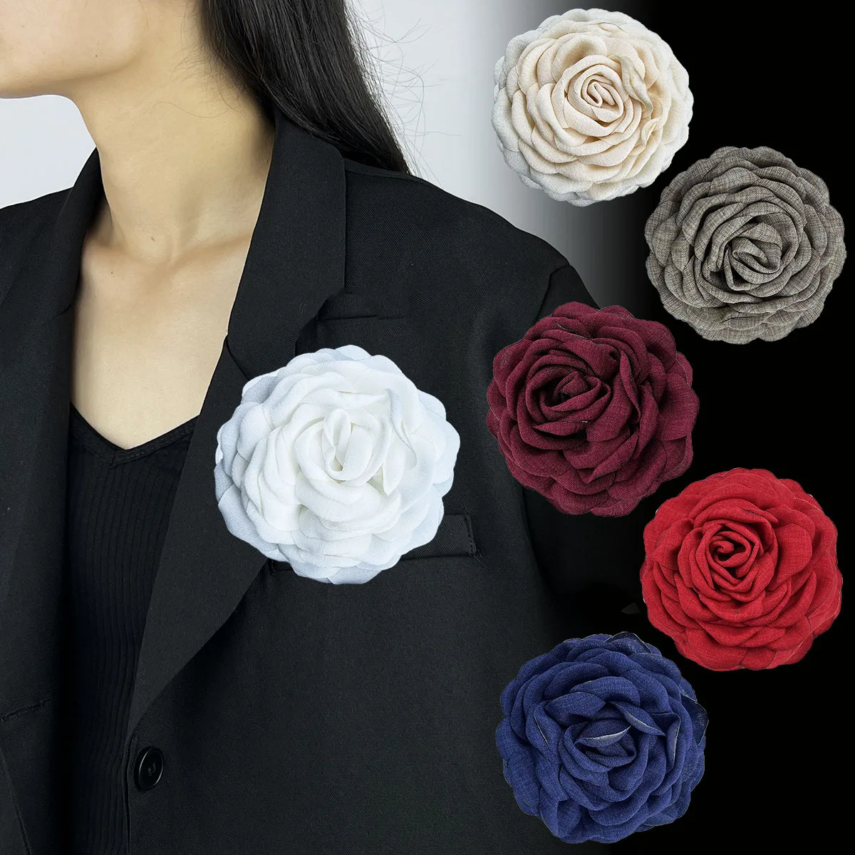 Multi-layer 9cm Flower Brooch Handmade Accessories Suit Sweater Coat Pin Brooches