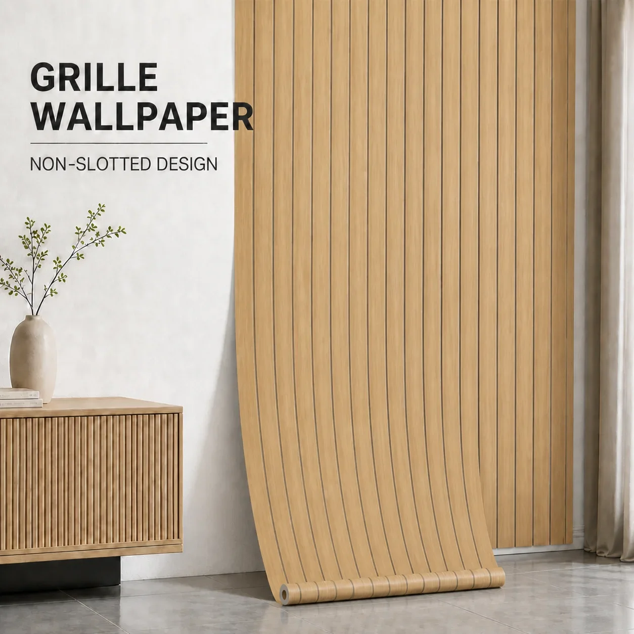 Minimalist Vertical-Stripe Faux Wood Grain Wall Stickers Suitable For Interior Walls Floors And Furniture Refurbishment.