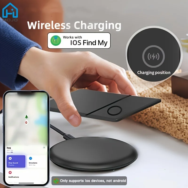 2024 NEW Wireless GPS Locator Card Finder - Long-Lasting Rechargeable Smart Tag for Wallets, Effortless Wireless Charging